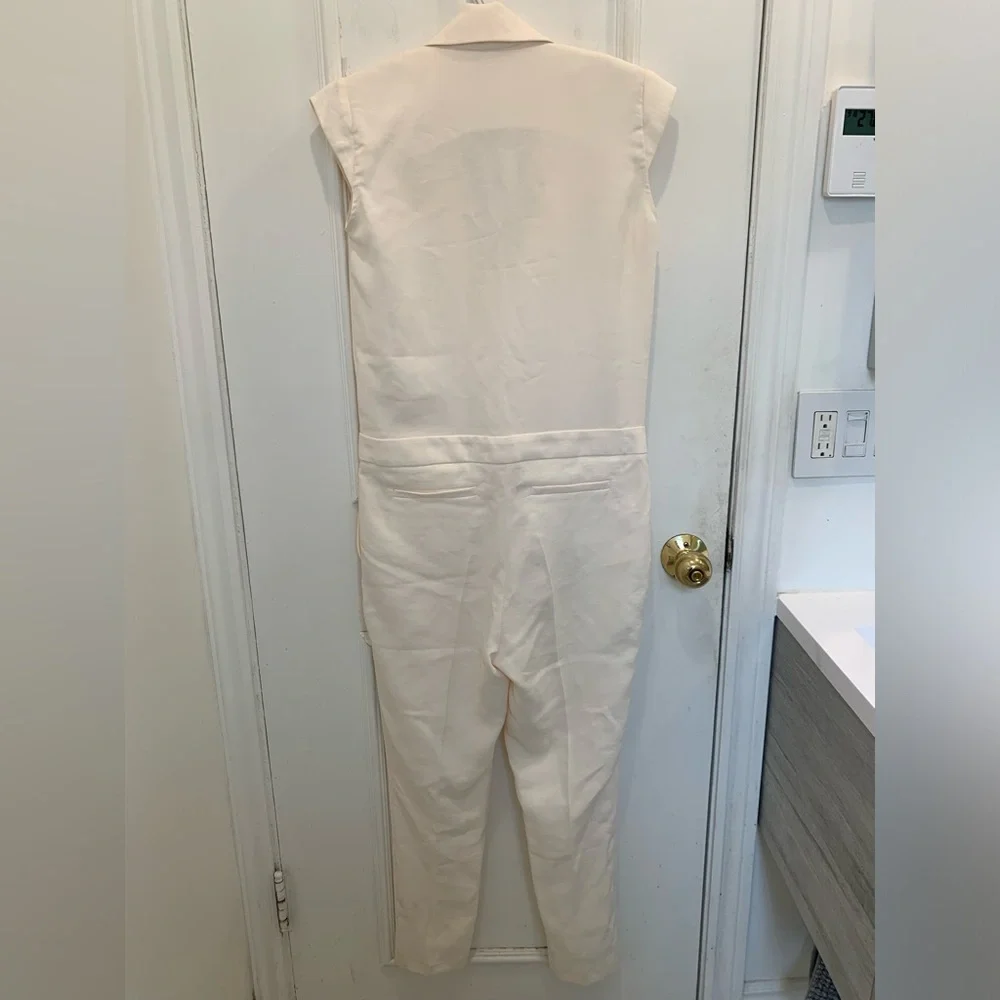 ba&sh White Sleeveless V-Neck Tailored Jumpsuit - Picture 7 of 7